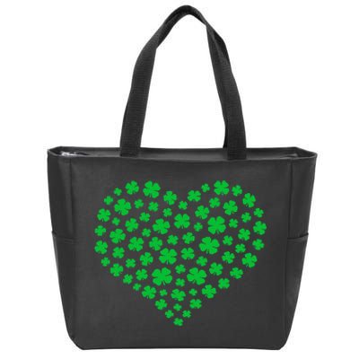 Heart St Patricks Day Shamrock Irish Zip Tote Bag