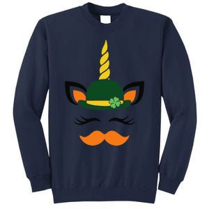 Happy Saint Patrick's Day Irish Face Lucky Charm Paddy's Day Love Tall Sweatshirt