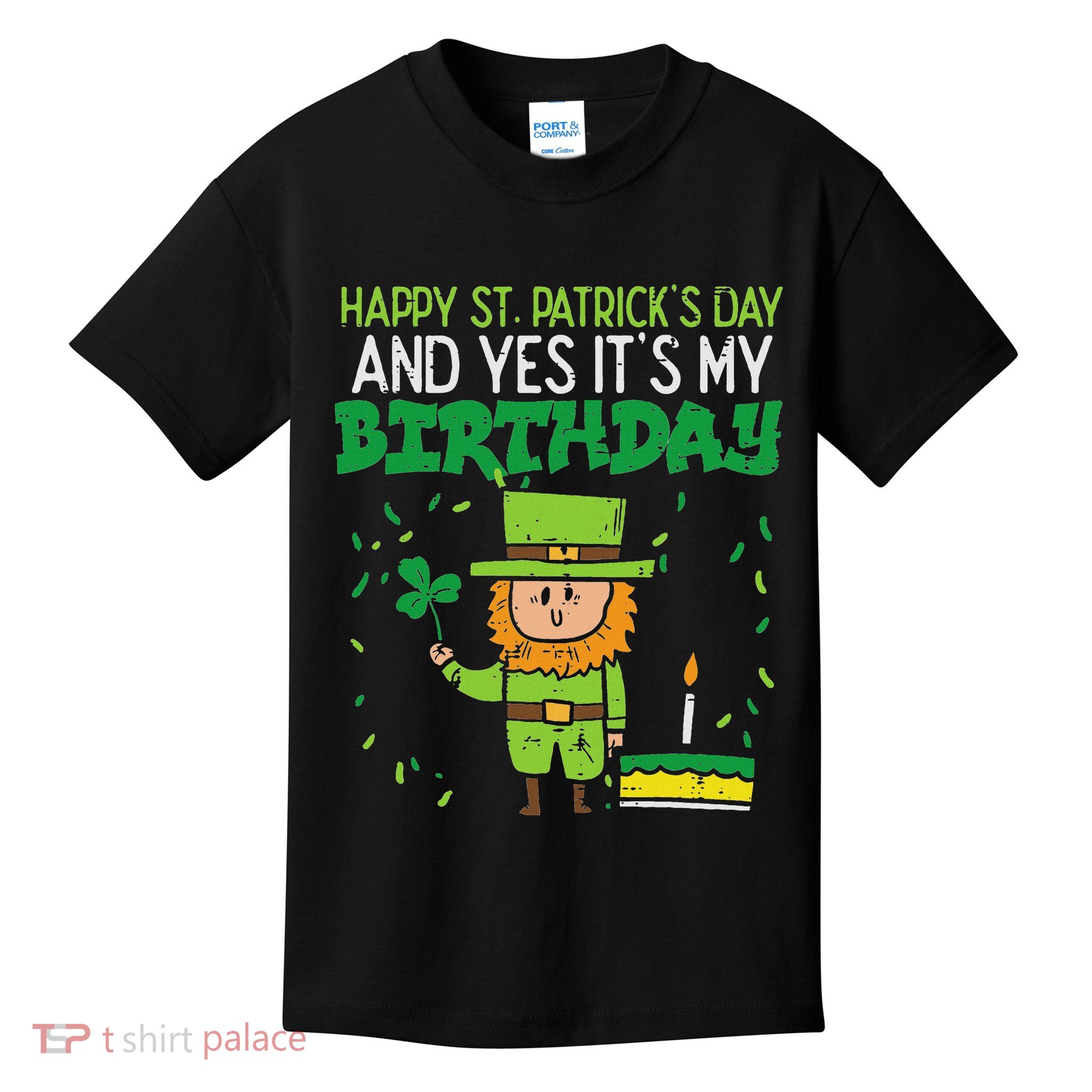 Happy St Patricks Day Birthday Leprechaun Bday Party Boys Kids T-Shirt