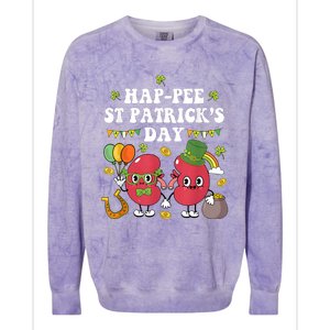 Happee St Patricks Day Kidneys Shamrock Urology Nurse Colorblast Crewneck Sweatshirt