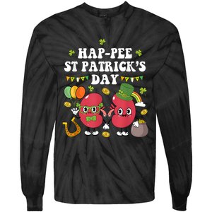 Happee St Patricks Day Kidneys Shamrock Urology Nurse Tie-Dye Long Sleeve Shirt