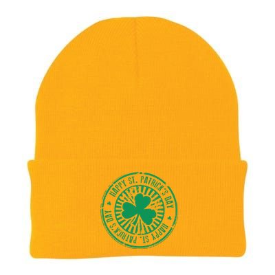 Happy St Patrick's Day Logo Knit Cap Winter Beanie