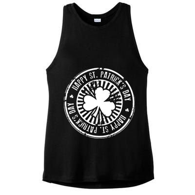 Happy St Patrick's Day Logo Ladies PosiCharge Tri-Blend Wicking Tank
