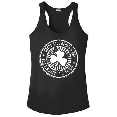 Happy St Patrick's Day Logo Ladies PosiCharge Competitor Racerback Tank