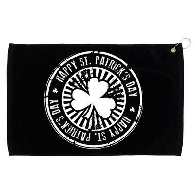 Happy St Patrick's Day Logo Grommeted Golf Towel