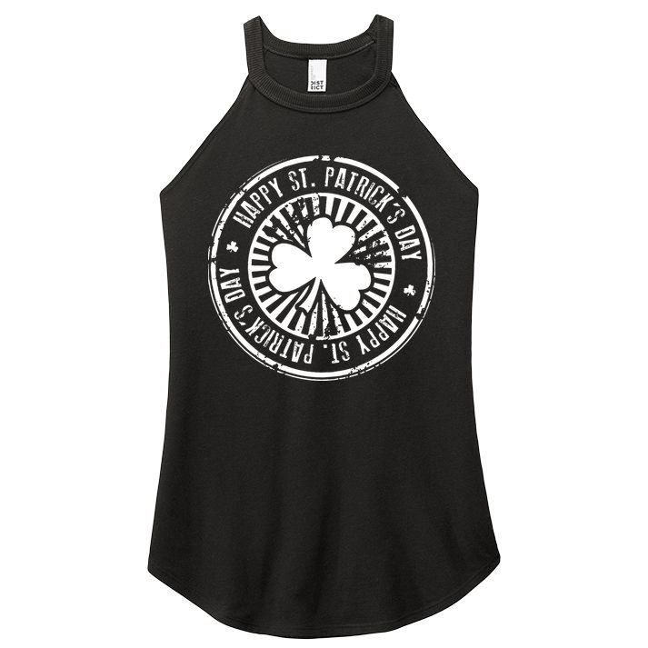 Happy St Patrick's Day Logo Women's Perfect Tri Rocker Tank