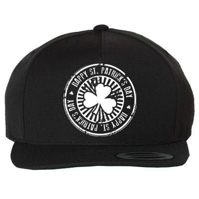 Happy St Patrick's Day Logo Wool Snapback Cap