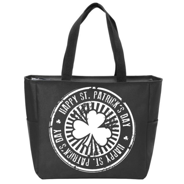 Happy St Patrick's Day Logo Zip Tote Bag