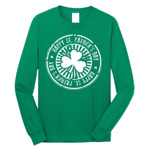 Happy St Patrick's Day Logo Long Sleeve Shirt