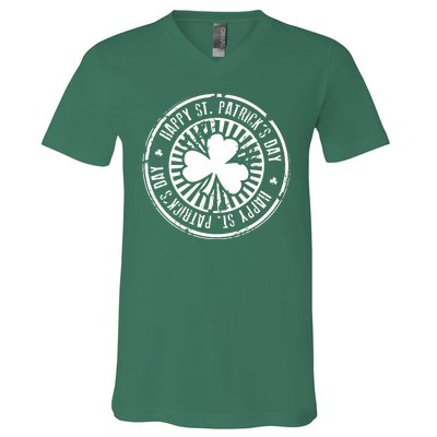 Happy St Patrick's Day Logo V-Neck T-Shirt