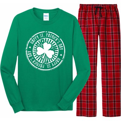 Happy St Patrick's Day Logo Long Sleeve Pajama Set