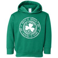 Happy St Patrick's Day Logo Toddler Hoodie