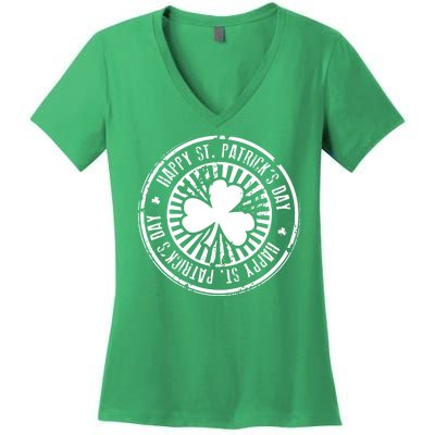 Happy St Patrick's Day Logo Women's V-Neck T-Shirt