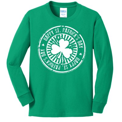 Happy St Patrick's Day Logo Kids Long Sleeve Shirt