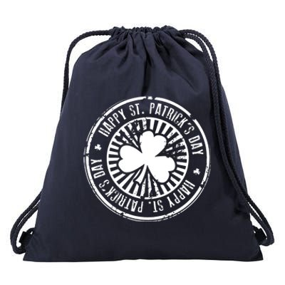 Happy St Patrick's Day Logo Drawstring Bag