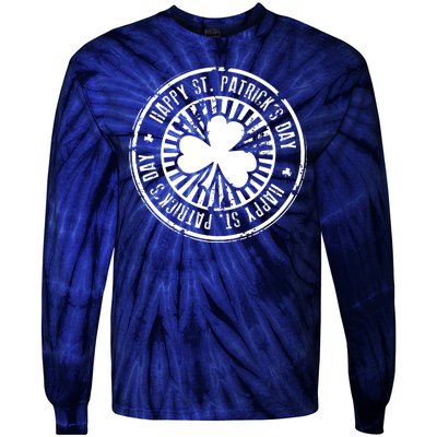 Happy St Patrick's Day Logo Tie-Dye Long Sleeve Shirt