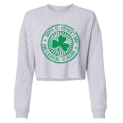 Happy St Patrick's Day Logo Cropped Pullover Crew