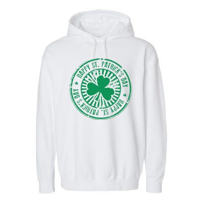 Happy St Patrick's Day Logo Garment-Dyed Fleece Hoodie