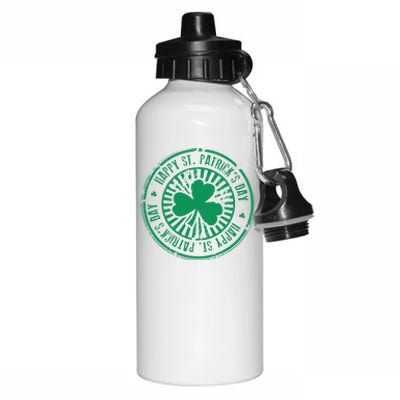 Happy St Patrick's Day Logo Aluminum Water Bottle