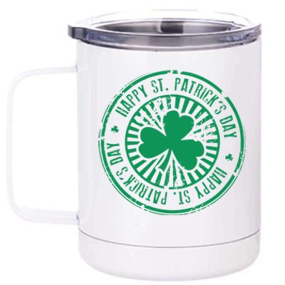 Happy St Patrick's Day Logo 12 oz Stainless Steel Tumbler Cup