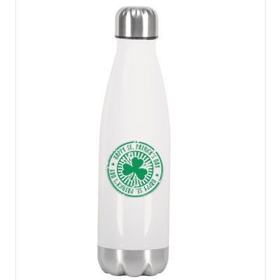 Happy St Patrick's Day Logo Stainless Steel Insulated Water Bottle