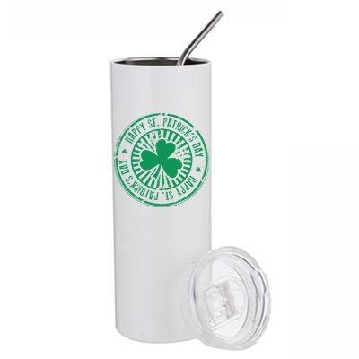 Happy St Patrick's Day Logo Stainless Steel Tumbler