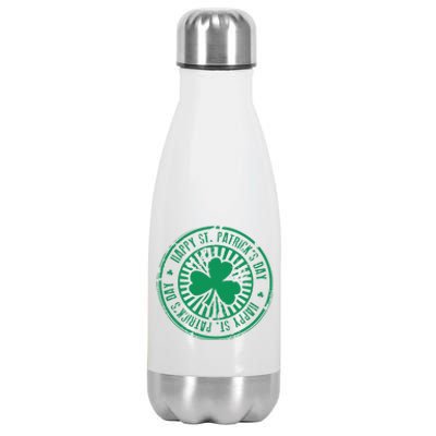 Happy St Patrick's Day Logo Stainless Steel Insulated Water Bottle