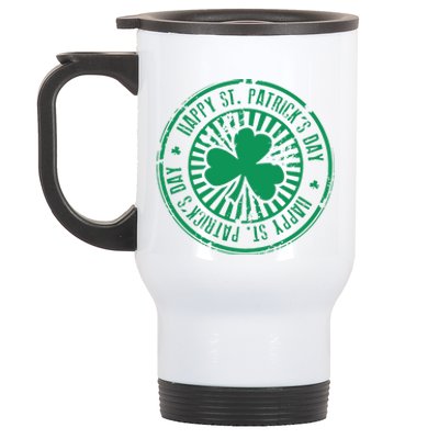 Happy St Patrick's Day Logo Stainless Steel Travel Mug