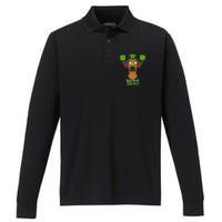 happy St. Patricks Day Rottweiler Shenanigans apparel Performance Long Sleeve Polo