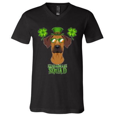 happy St. Patricks Day Rottweiler Shenanigans apparel V-Neck T-Shirt