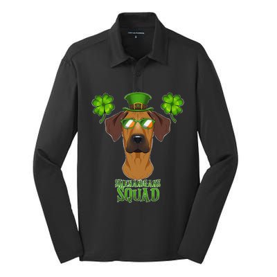 happy St. Patricks Day Rottweiler Shenanigans apparel Silk Touch Performance Long Sleeve Polo