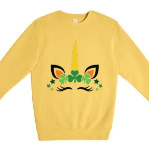 Happy Saint Patrick's Day Irish Face Lucky Charm Paddy's Day Premium Crewneck Sweatshirt