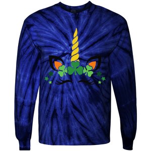 Happy Saint Patrick's Day Irish Face Lucky Charm Paddy's Day Tie-Dye Long Sleeve Shirt