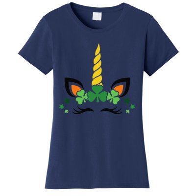 Happy Saint Patrick's Day Irish Face Lucky Charm Paddy's Day Women's T-Shirt