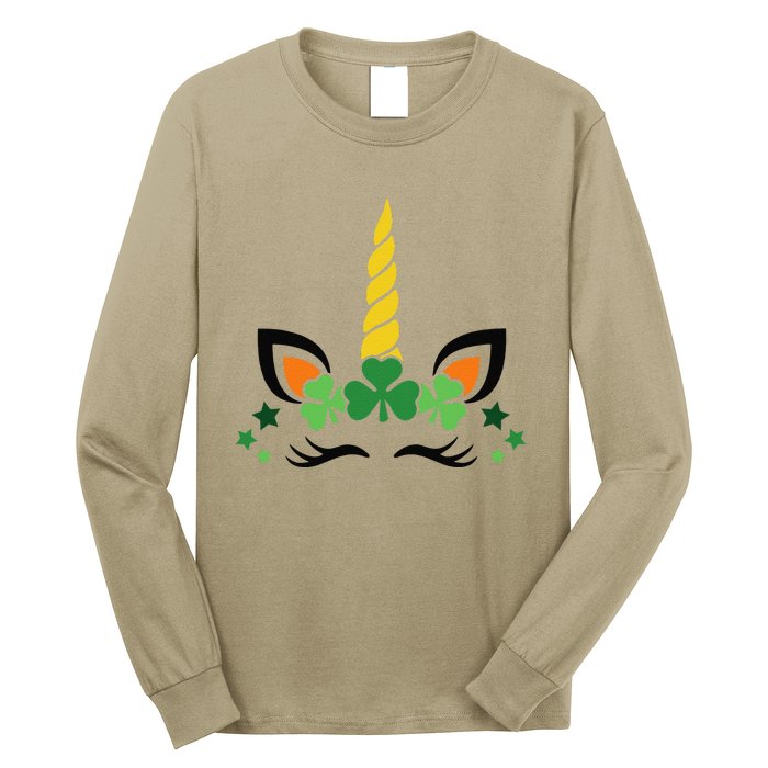 Happy Saint Patrick's Day Irish Face Lucky Charm Paddy's Day Long Sleeve Shirt