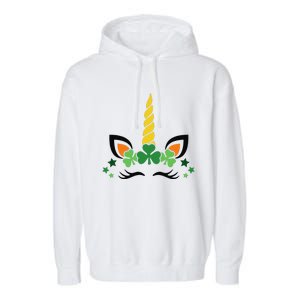 Happy Saint Patrick's Day Irish Face Lucky Charm Paddy's Day Garment-Dyed Fleece Hoodie