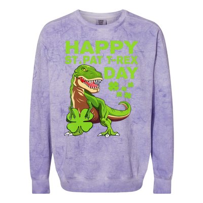 Happy St Pat Trex Day Dino St Patricks Day Colorblast Crewneck Sweatshirt