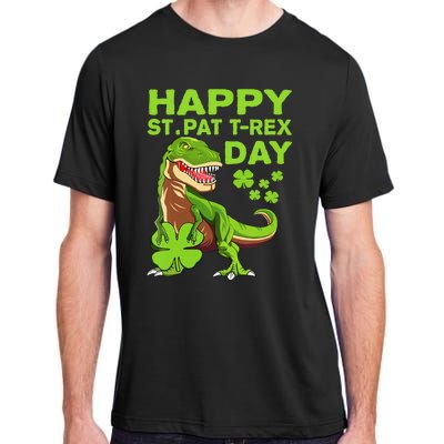 Happy St Pat Trex Day Dino St Patricks Day Adult ChromaSoft Performance T-Shirt