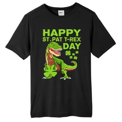 Happy St Pat Trex Day Dino St Patricks Day Tall Fusion ChromaSoft Performance T-Shirt