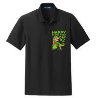 Happy St Pat Trex Day Dino St Patricks Day Dry Zone Grid Polo