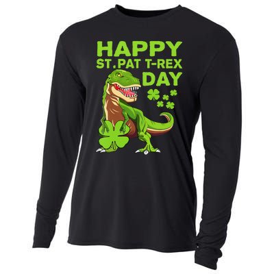 Happy St Pat Trex Day Dino St Patricks Day Cooling Performance Long Sleeve Crew