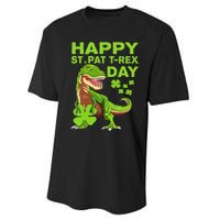 Happy St Pat Trex Day Dino St Patricks Day Performance Sprint T-Shirt