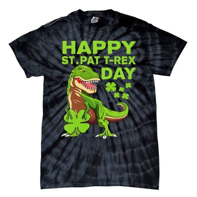 Happy St Pat Trex Day Dino St Patricks Day Tie-Dye T-Shirt