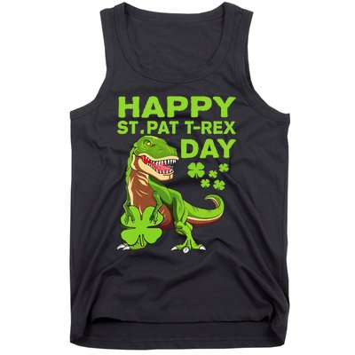 Happy St Pat Trex Day Dino St Patricks Day Tank Top