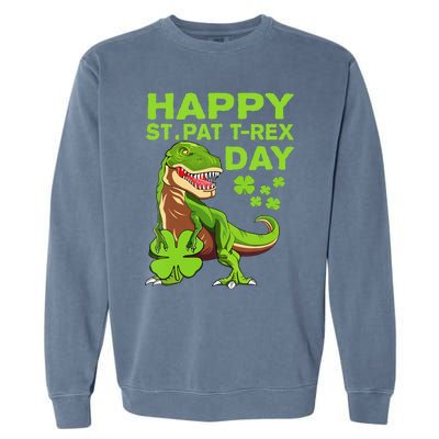 Happy St Pat Trex Day Dino St Patricks Day Garment-Dyed Sweatshirt