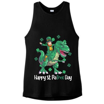 Happy St Patrex Day Leprechaun Ladies PosiCharge Tri-Blend Wicking Tank