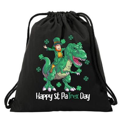 Happy St Patrex Day Leprechaun Drawstring Bag
