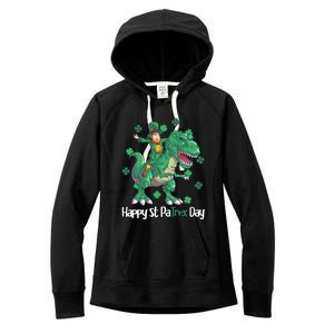 Happy St Patrex Day Leprechaun Women's Fleece Hoodie