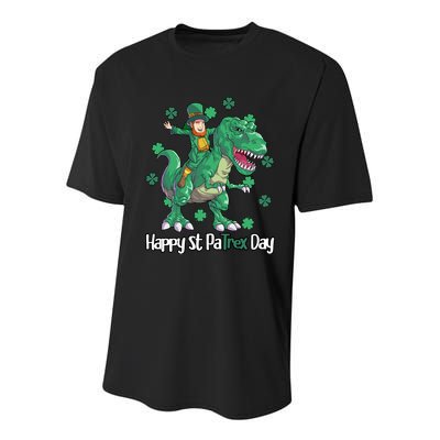 Happy St Patrex Day Leprechaun Youth Performance Sprint T-Shirt