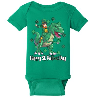Happy St Patrex Day Leprechaun Baby Bodysuit